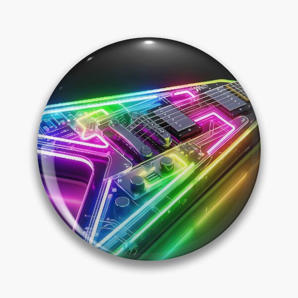 Item preview, Neon Circuit Electric Guitar - Cyberpunk Synthwave Music Art designed and sold by powersunlight.