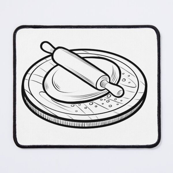 Item preview, Rolling pin and dough on wooden surface for baking bread or pastry in kitchen designed and sold by Ms. Iryna.
