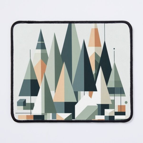 Item preview, Abstract geometric mountain forest landscape designed and sold by NivyasArtistry.