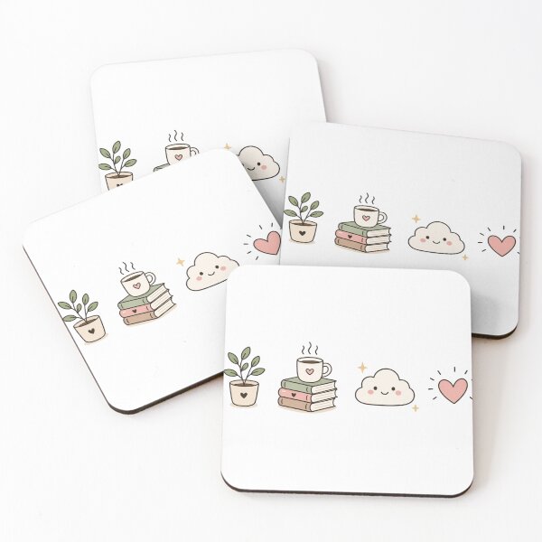 Item preview, Cozy Aesthetic Coffee & Books Cute Kawaii Cloud Plant Design designed and sold by LunaVales.