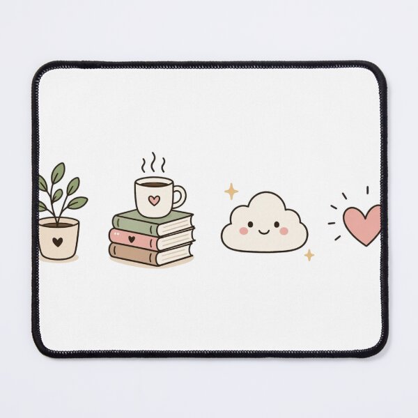 Item preview, Cozy Aesthetic Coffee & Books Cute Kawaii Cloud Plant Design designed and sold by LunaVales.