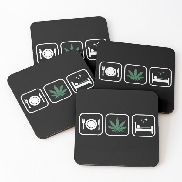Item preview, Eat Weed Sleep Funny Stoner Routine 420 Cannabis Joke designed and sold by Say It With Ink.