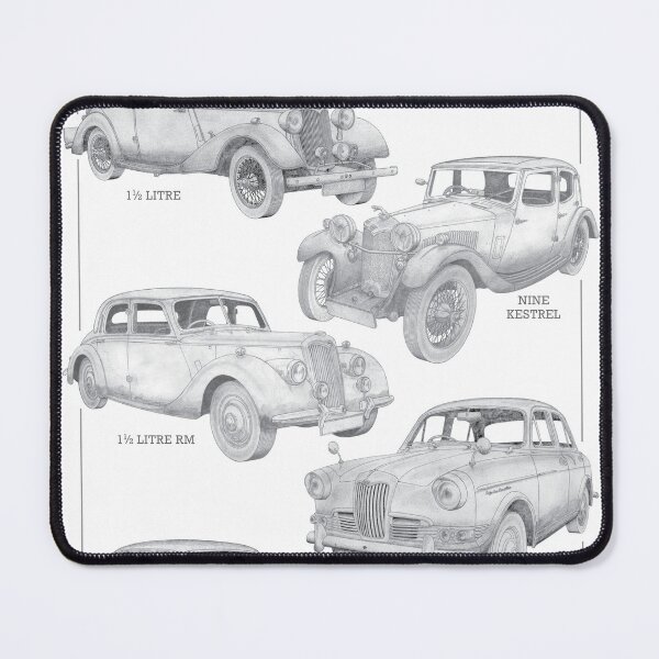 Item preview, Riley Cars - Five of the best hand-drawn designed and sold by Classic Car Art Drawings.