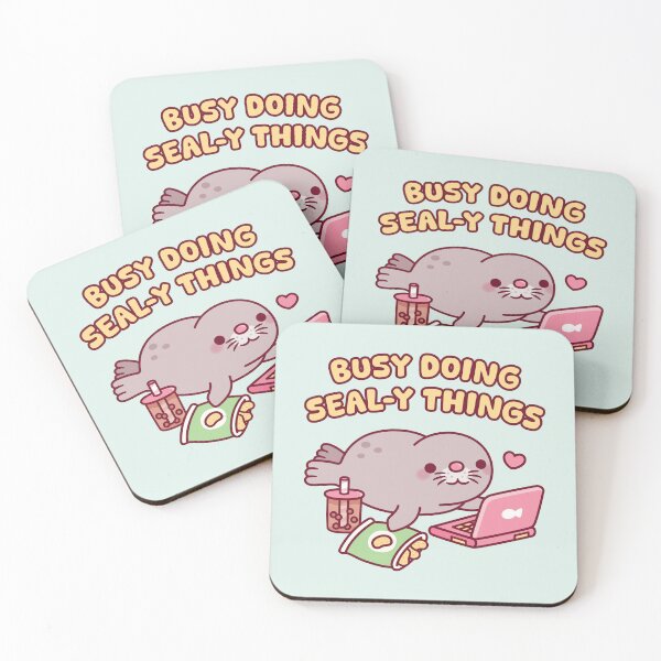 Item preview, Cute Chonky Seal Chilling With Laptop Busy Doing Seal-y Things designed and sold by rustydoodle.