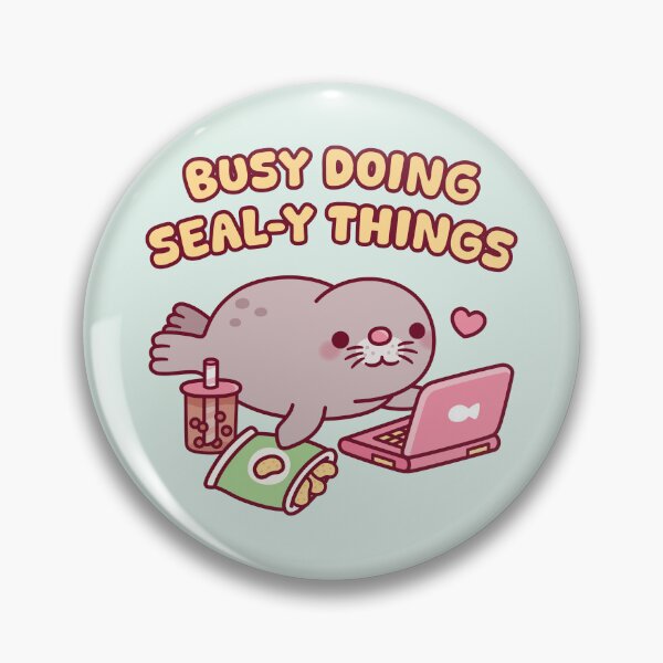 Item preview, Cute Chonky Seal Chilling With Laptop Busy Doing Seal-y Things designed and sold by rustydoodle.