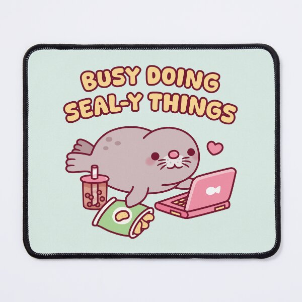 Item preview, Cute Chonky Seal Chilling With Laptop Busy Doing Seal-y Things designed and sold by rustydoodle.