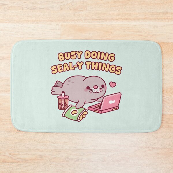 Item preview, Cute Chonky Seal Chilling With Laptop Busy Doing Seal-y Things designed and sold by rustydoodle.