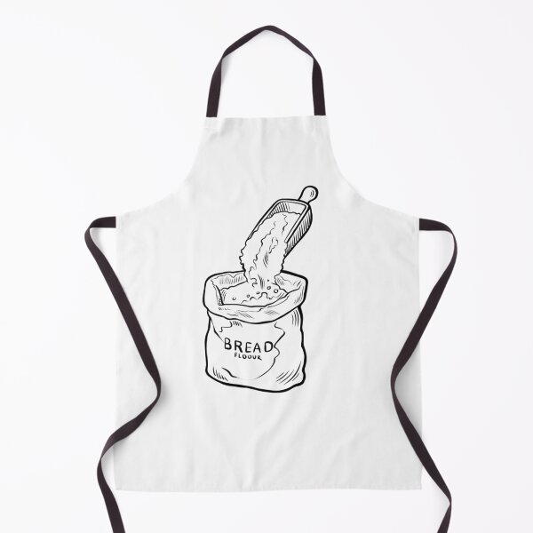 Item preview, Flour is poured from a scoop into a bag labeled bread flour in a kitchen setting during daytime hours designed and sold by Ms. Iryna.