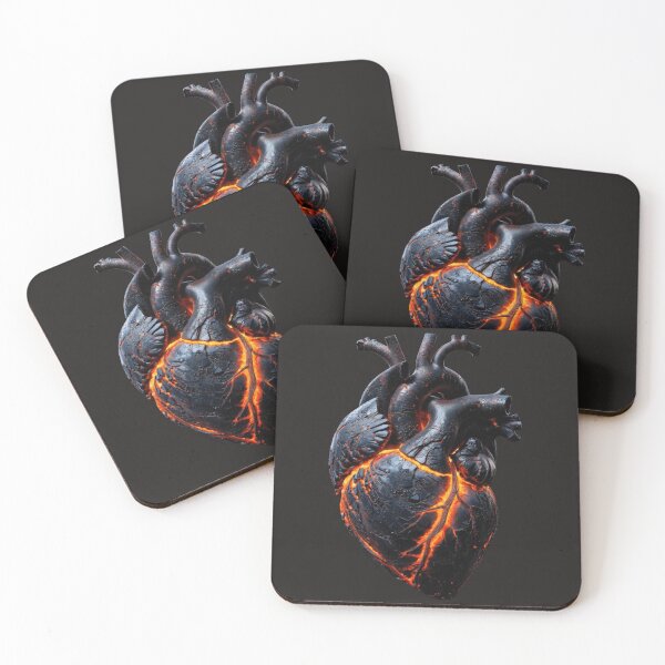 Item preview, Lava Cracked Heart | Dark Volcanic Anatomical Art designed and sold by Joammiyon.