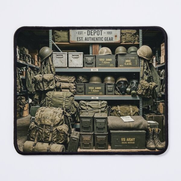 Item preview, Military Surplus Equipment Store Display designed and sold by Uniqueartai.