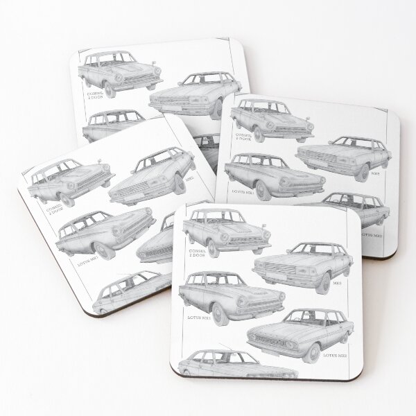 Item preview, Ford Cortina Cars - Five of the best 2 hand-drawn designed and sold by Classic Car Art Drawings.