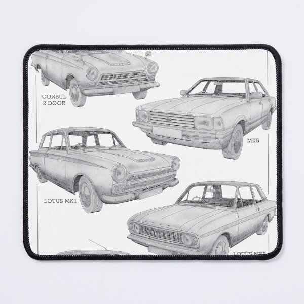 Item preview, Ford Cortina Cars - Five of the best 2 hand-drawn designed and sold by Classic Car Art Drawings.