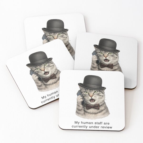 Item preview, My Human Staff Are Currently Under Review – Arrogant Cat Kids T-Shirt Design designed and sold by FunscapeHQ.