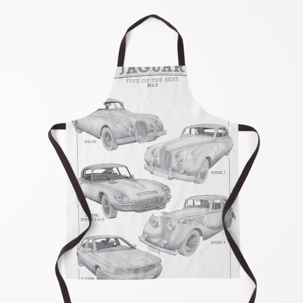 Item preview, Jaguar Cars - Five of the best 3 hand-drawn designed and sold by Classic Car Art Drawings.