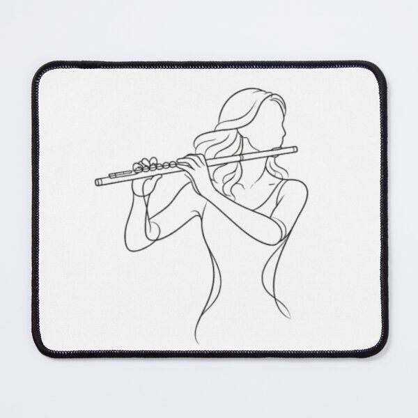 Item preview, Flute Player Line Art, Minimalist Musician Drawing, Elegant Flutist Illustration, Classical Music Gift for Musicians designed and sold by BlairWynne.