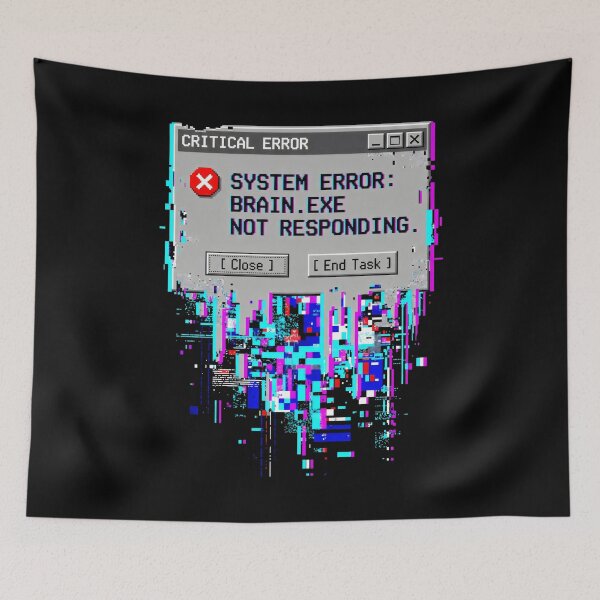 Item preview, Brain Exe Not Responding Glitch Art designed and sold by SplashTastic.