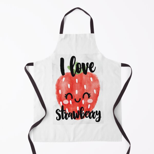 Item preview, Kawaii Blushing Strawberry Face on Black designed and sold by Piotrek0001.