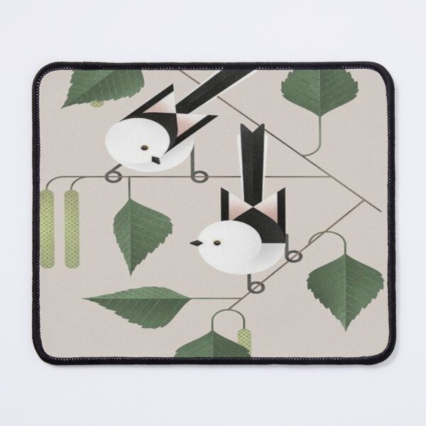 Item preview, Geometric long tailed tit birds designed and sold by NivyasArtistry.