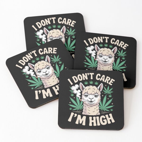Item preview, I Don’t Care I’m High Alpaca Stoner Weed Humor designed and sold by Say It With Ink.