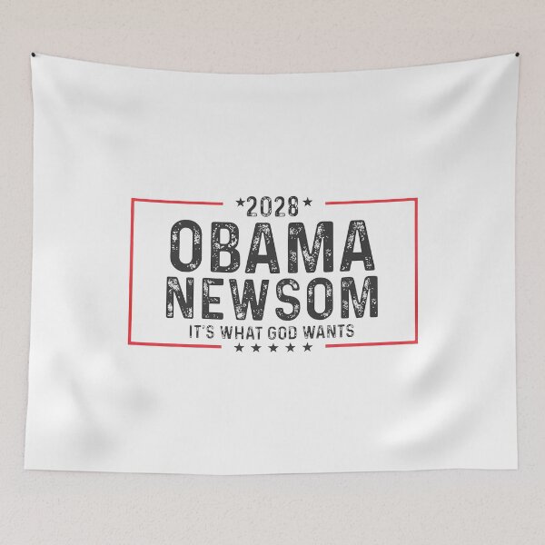 Item preview, Funny Obama Newsom 2028 Political Satire designed and sold by SilviCarry.