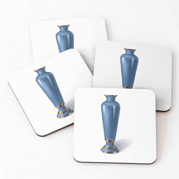 Item preview, Blue vase with gold accents placed on a surface in a well-lit area during the daytime designed and sold by Ms. Iryna.