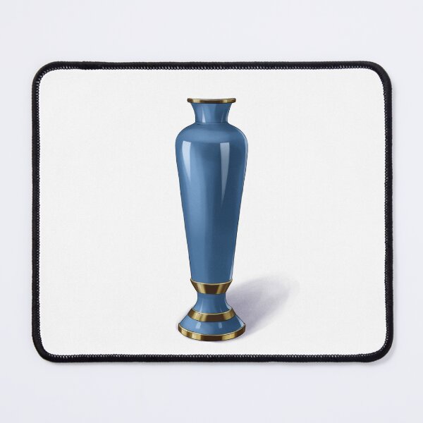 Item preview, Blue vase with gold accents placed on a surface in a well-lit area during the daytime designed and sold by Ms. Iryna.