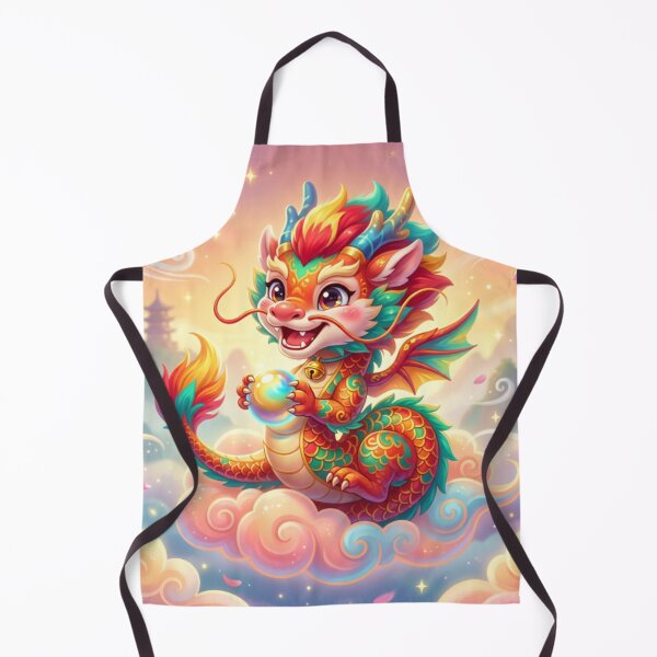 Item preview, Rainbow Baby Dragon Holding a Magical Pearl – Cute Fantasy Kawaii Art designed and sold by Novas-Place.