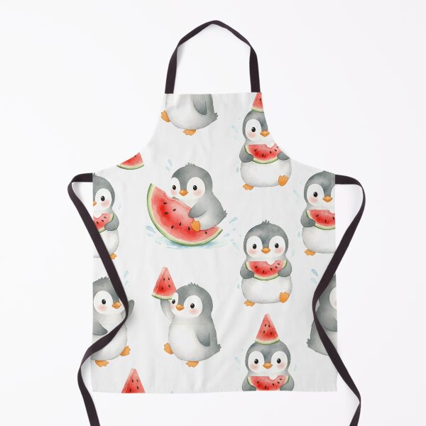 Item preview, Cute Penguin Watermelon Seamless Pattern designed and sold by naragon4289.