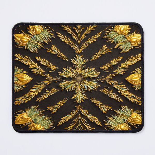 Item preview, Midnight Gold Bloom – Embossed Floral Mandala designed and sold by Colorshow-relax.