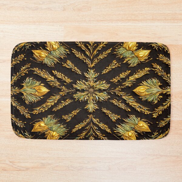 Item preview, Midnight Gold Bloom – Embossed Floral Mandala designed and sold by Colorshow-relax.