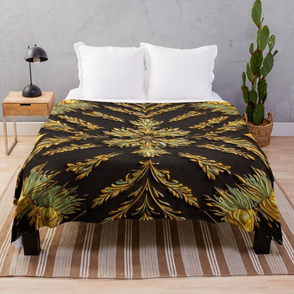 Item preview, Midnight Gold Bloom – Embossed Floral Mandala designed and sold by Colorshow-relax.