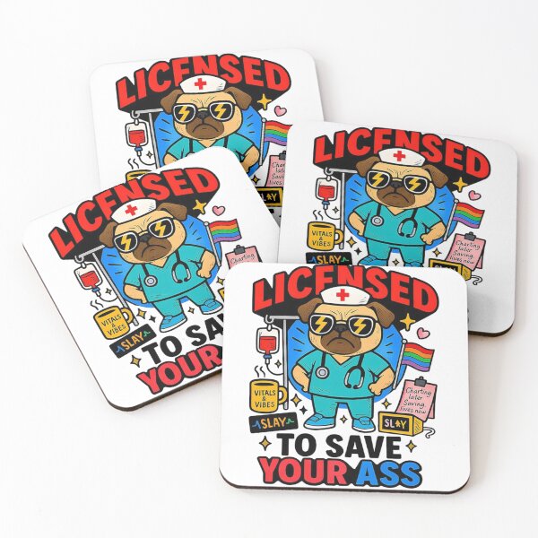 Item preview, Licensed to Save Your Ass Pug Nurse designed and sold by pedrosora.
