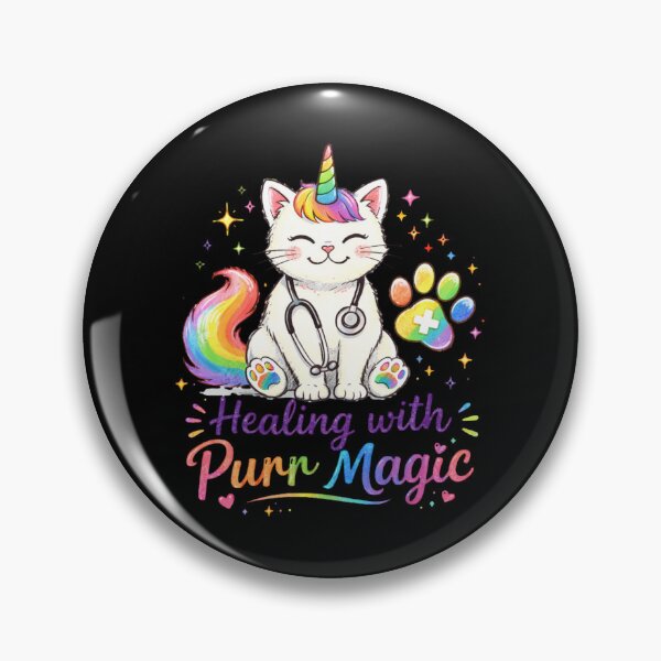 Item preview, Healing with Purr Magic Cute Cat Unicorn Vet Nurse Rainbow Kawaii Design designed and sold by EichStore.