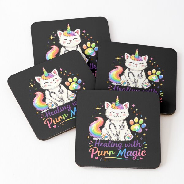 Item preview, Healing with Purr Magic Cute Cat Unicorn Vet Nurse Rainbow Kawaii Design designed and sold by EichStore.