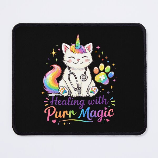 Item preview, Healing with Purr Magic Cute Cat Unicorn Vet Nurse Rainbow Kawaii Design designed and sold by EichStore.