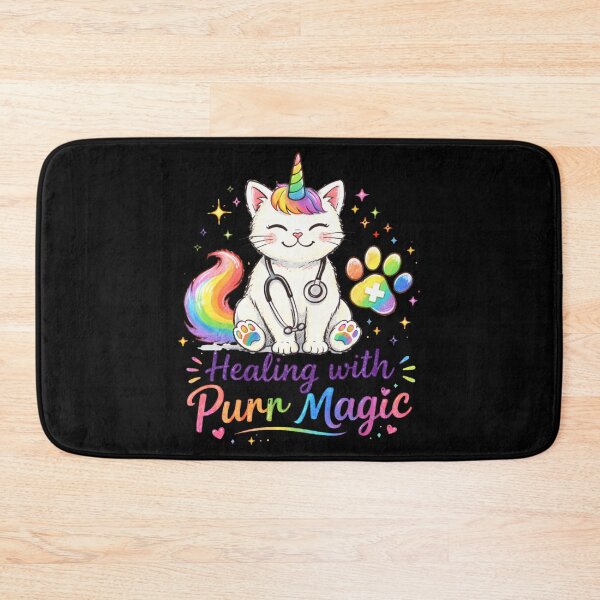Item preview, Healing with Purr Magic Cute Cat Unicorn Vet Nurse Rainbow Kawaii Design designed and sold by EichStore.