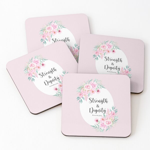 Item preview, Proverbs 31:25 – Strength and Dignity Floral Design | Christian Wall Art Gift for Women designed and sold by latiendadearyam.