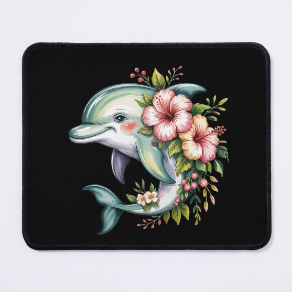 Item preview, dolphin white hibiscus designed and sold by jkrphoto.