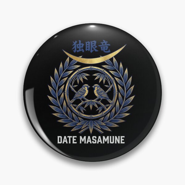 Item preview, Date Masamune One-Eyed Dragon Crescent Moon Japanese Samurai Warlord Art designed and sold by TokyoInkClub.