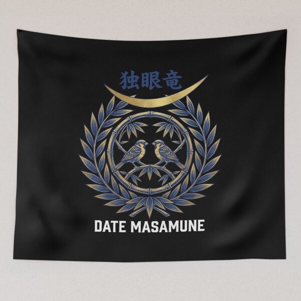 Item preview, Date Masamune One-Eyed Dragon Crescent Moon Japanese Samurai Warlord Art designed and sold by TokyoInkClub.