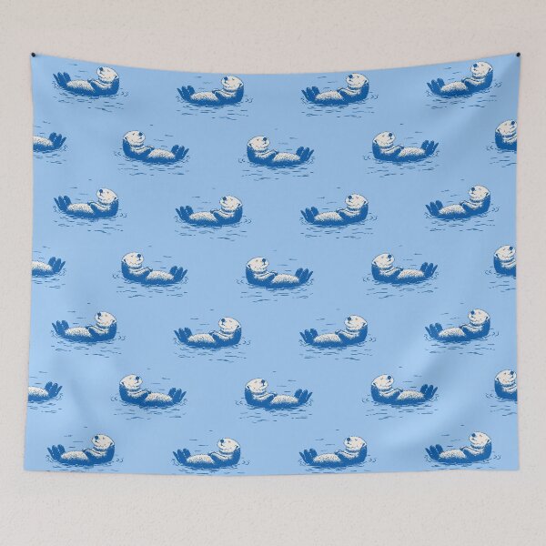 Item preview, Sea Otter Pattern Coastal Animal Illustration designed and sold by trajeado14.