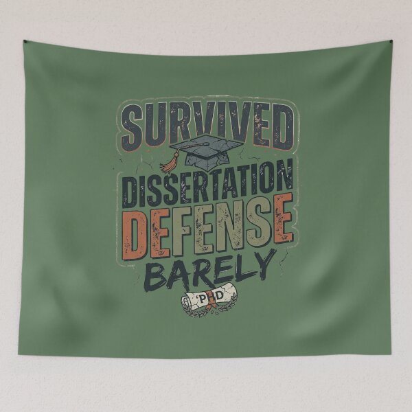 Item preview, Survived Dissertation Defense Barely – Funny Grad Gift designed and sold by Im-Ara.