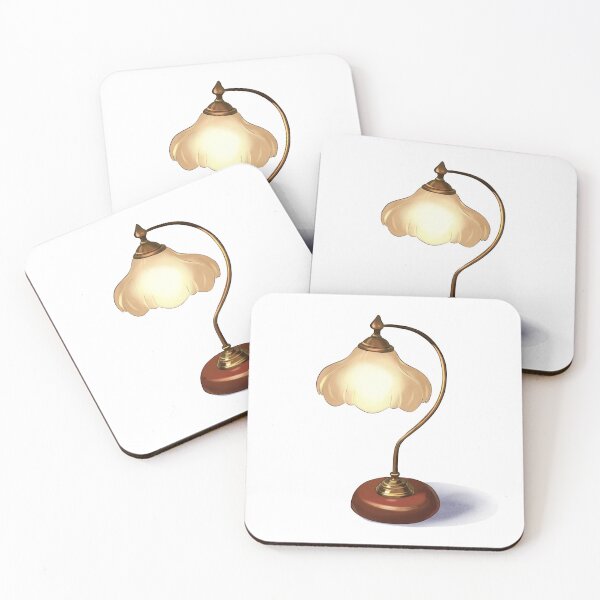 Item preview, Elegant lamp on table gives warm light in cozy room at evening time designed and sold by Ms. Iryna.
