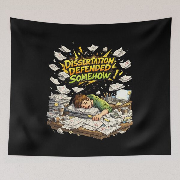 Item preview, Dissertation Defended Somehow – Doctorate Graduation Funny Gift designed and sold by Im-Ara.