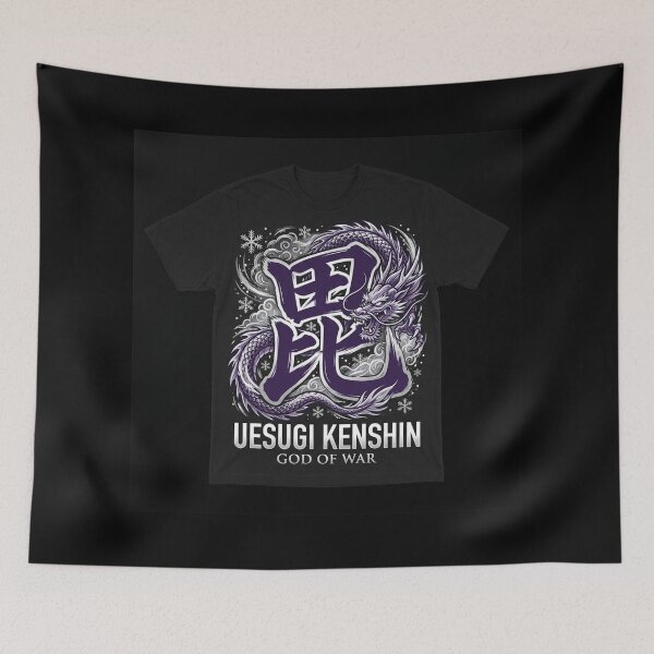 Item preview, Uesugi Kenshin God of War Bishamonten Purple Dragon Japanese Samurai Art designed and sold by TokyoInkClub.