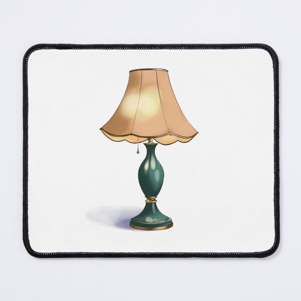 Item preview, Green table lamp with beige shade sitting on a surface in a simple room during daytime designed and sold by Ms. Iryna.