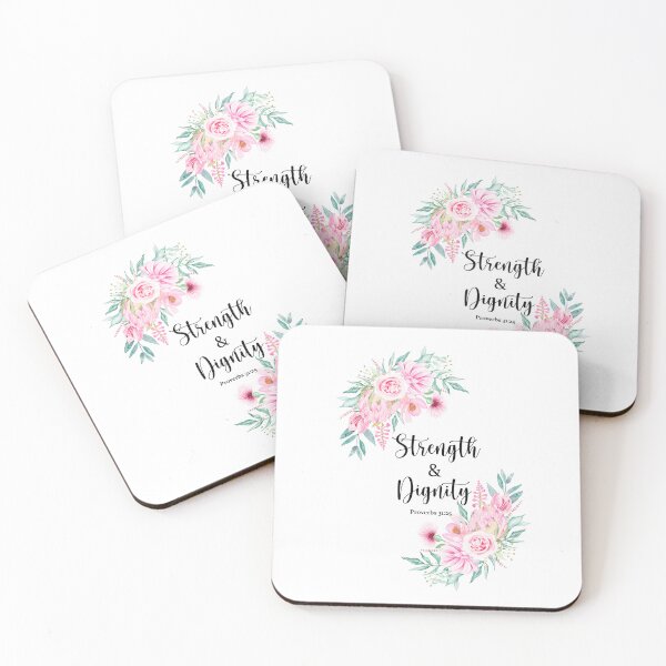 Item preview, Proverbs 31:25 – Strength and Dignity Floral Design | Christian Wall Art Gift for Women designed and sold by latiendadearyam.