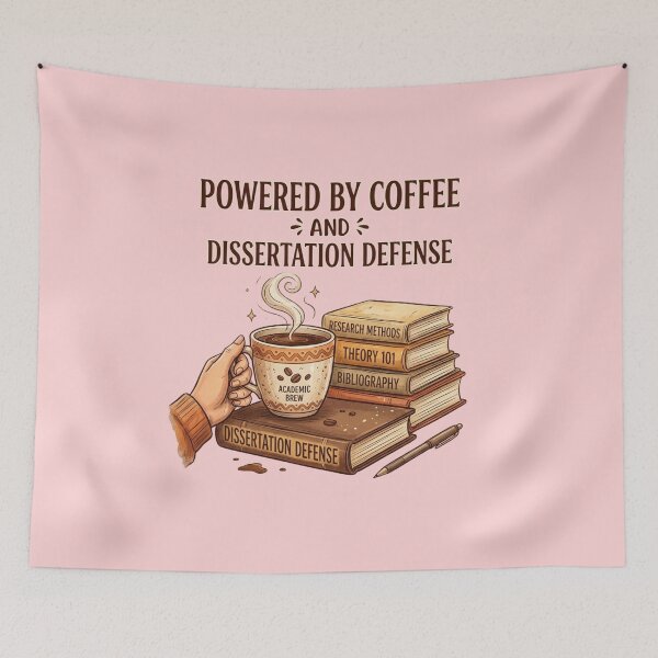 Item preview, Powered by Coffee and Dissertation Defense – PhD Graduation Gift Funny Grad designed and sold by Im-Ara.