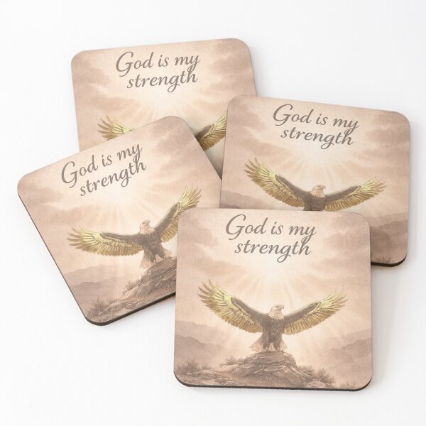 Item preview, God Is My Strength – Golden Eagle Christian Faith Art designed and sold by lindalifepeace.