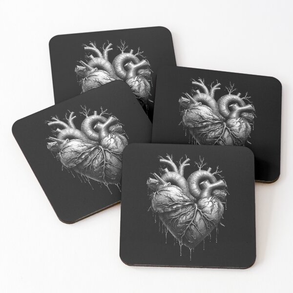 Item preview, Anatomical Heart Black and White Gothic Dark Art designed and sold by inkoutninja.